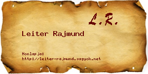 Leiter Rajmund névjegykártya